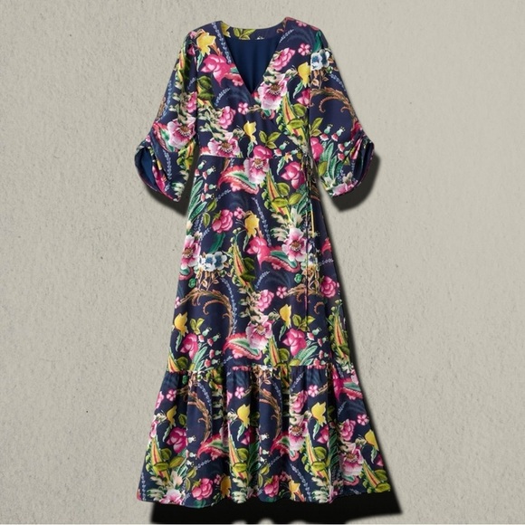 SOFT SURROUNDINGS SAMANTHA MAXI DRESS NAVY PAISLEY 1X NWT - Picture 1 of 11